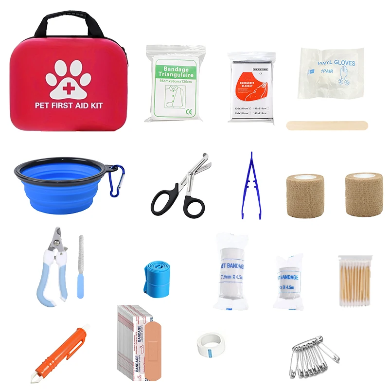 First Aid Kit for Dogs and Cats Pet Emergency Kit Dog Travel Accessories - Pet Camping Essentials, Mini First Aid Kit and Emerge