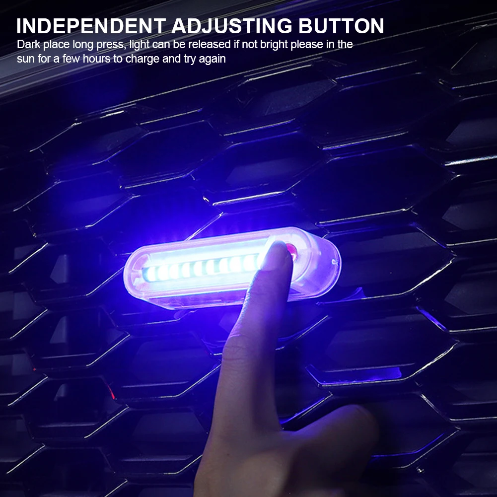 Waterproof Solar Power Traffic Warning Light In-Night Caution Strobe Flashlight LED Alarm Lamp for Car Motorcycle Bicycle