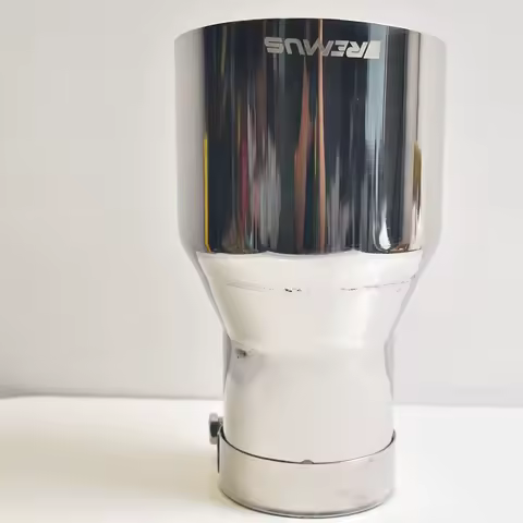 Universal Angled Flange Stainless Steel Exhaust Pipe with Curly Muffler Tip Slash Cut With VREMUS Performance Car Part