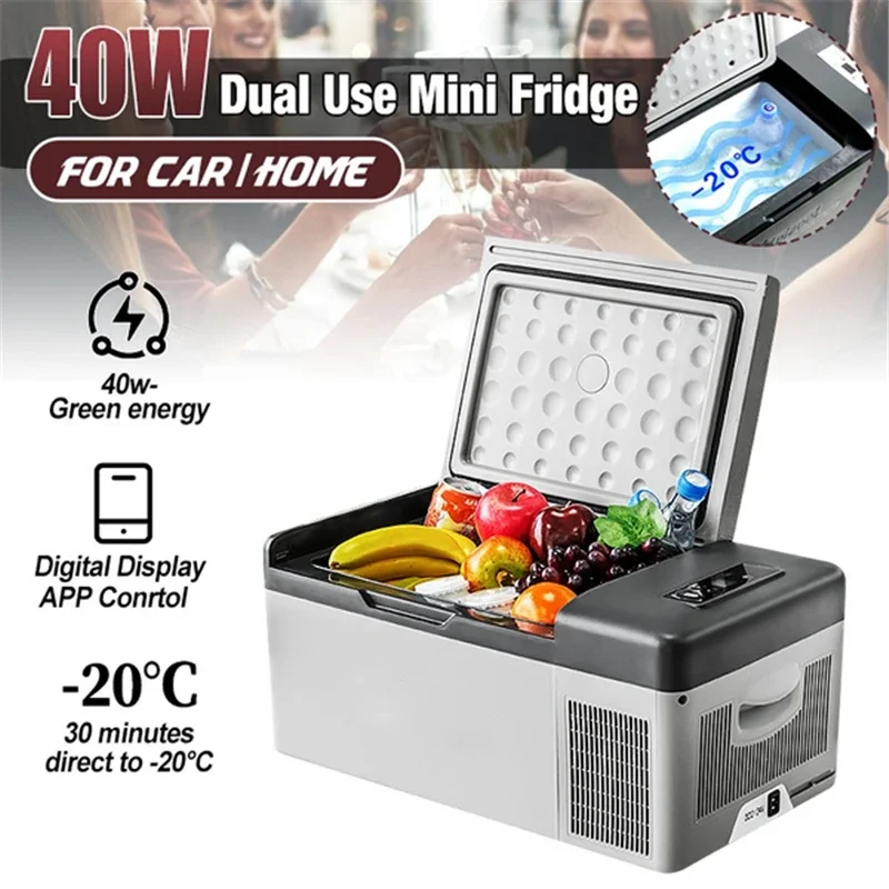 30L Refrigerator Home Auto Use 12V/24V/110-240V Compressor Mini Fridge Food Drink Freezer Cooler -20°C - 20°C APP Controll