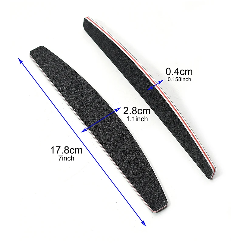 5/10Pcs Black Boat Nail File Set 100/180 Grit Professional Emery Board Nail Art File Double Sided Manicure Accessories And Tools