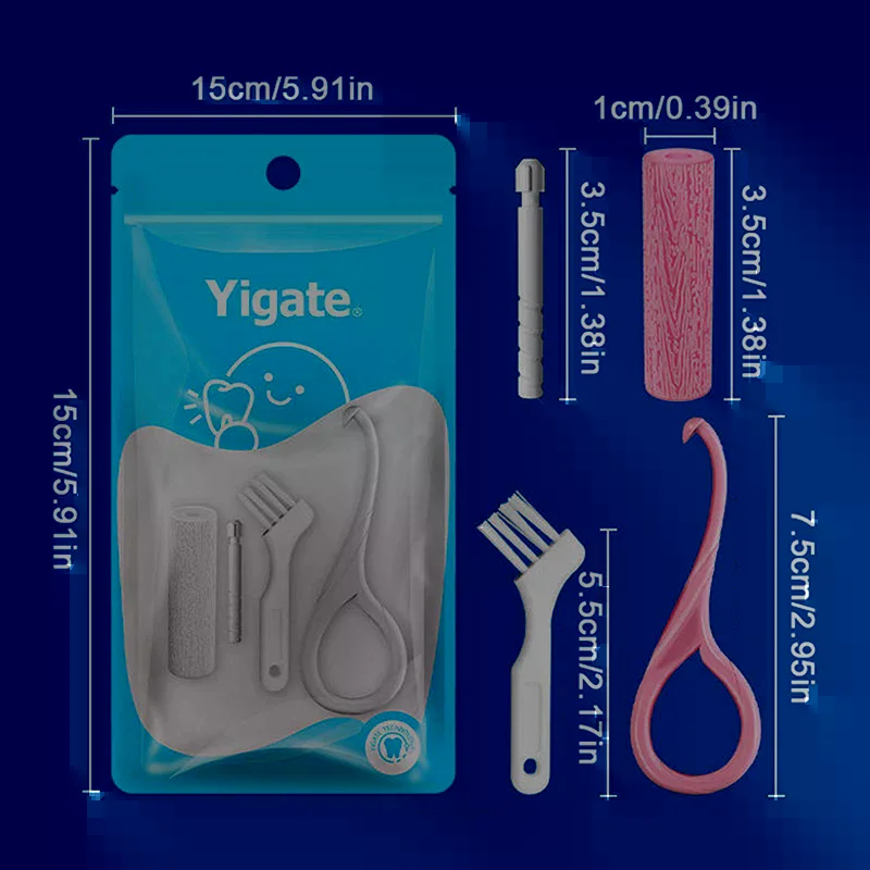 4Pcs Dental Brace Extractor Kit Orthodontic Aligner Chewies Teeth Removal Tool Set Silicone Tray Seaters Braces Hook Tools