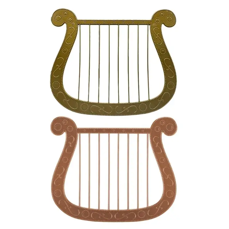

652F Detailed Plastic Harp Props Safe for Childrens Costume Event and Performances