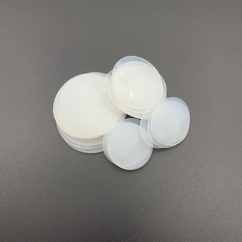 20pcs White Solid Round Silicone VMQ Rubber Sheet Seal Gaskets Pad Dia 8-100mm Thick 1/2/3/4/5mm