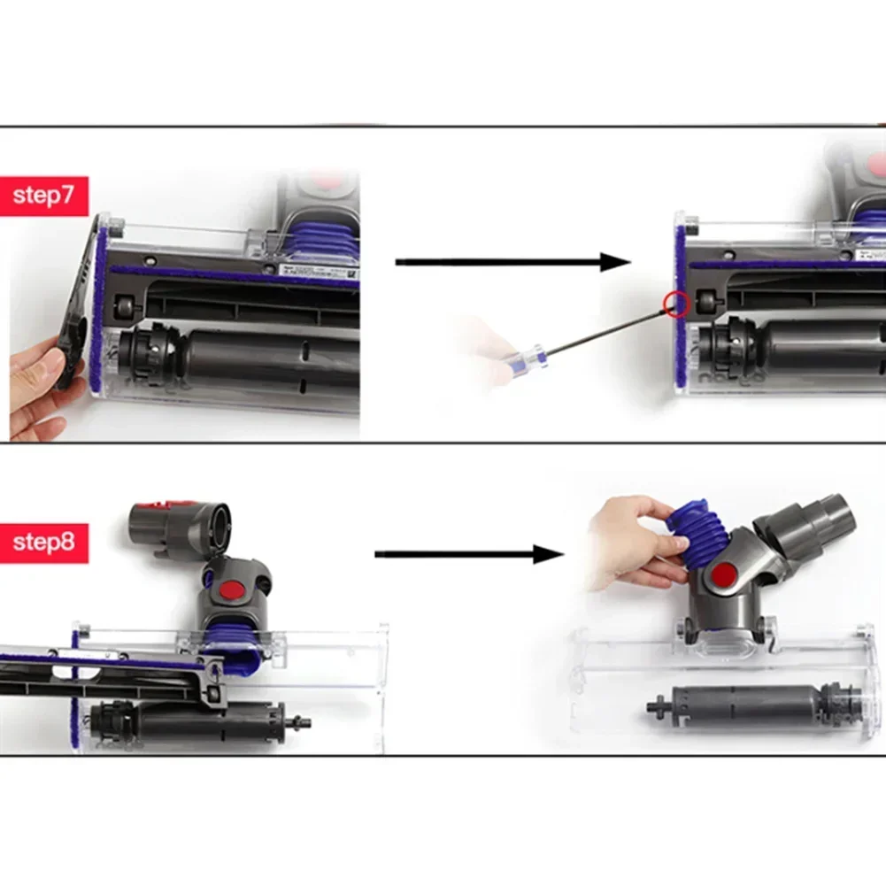 Mangueira azul para dyson v6 v7 v8 v10 v11 rolo de veludo macio mangueira sucção peça substituição limpeza doméstica aspirador acessórios