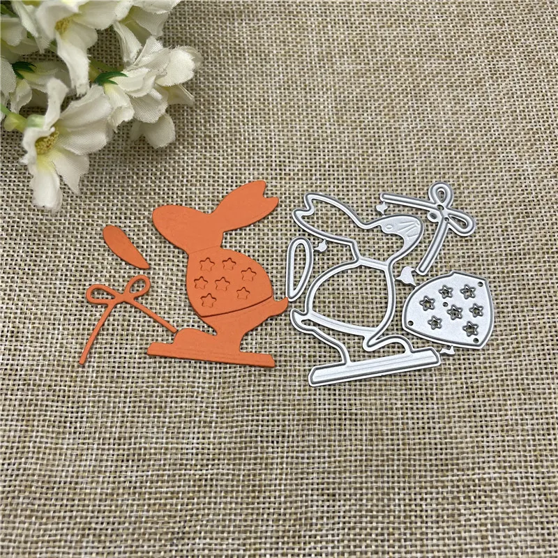 

Rabbit Flower frame Metal cutting dies mold Round hole label tag Scrapbook paper craft knife mould blade punch stencils dies