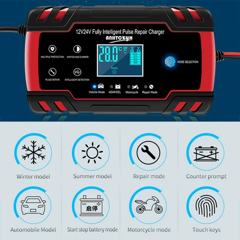 Car Jump Starter Emergency 12V/24V Power Bank Battery Charger With LCD Display