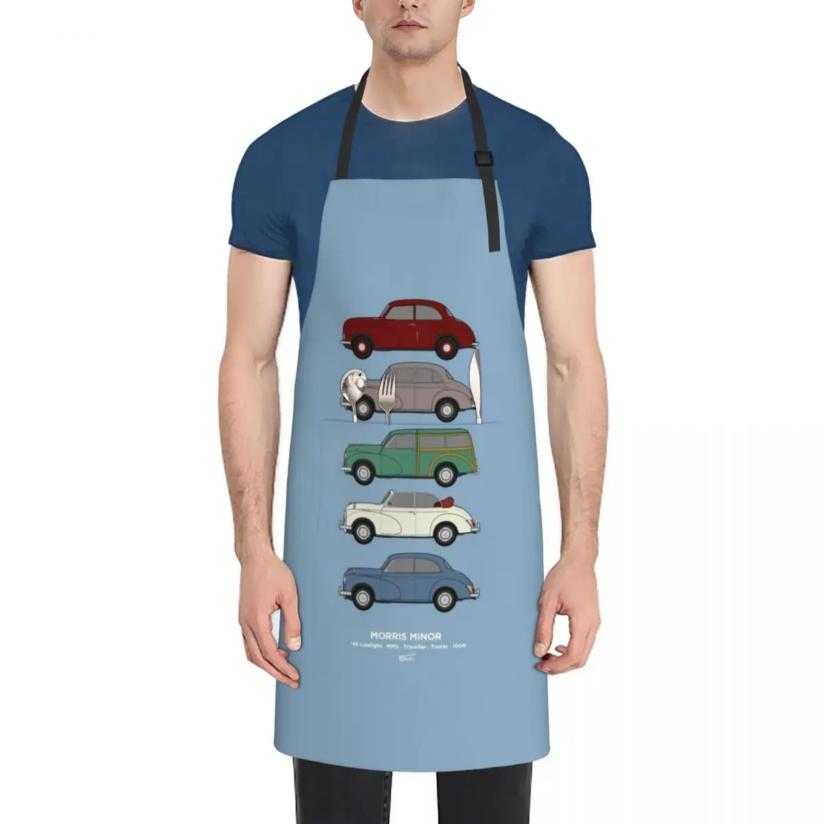 Morris Minor Classic Car Collection Artwork Apron painting Funny Chef Accessory Apron