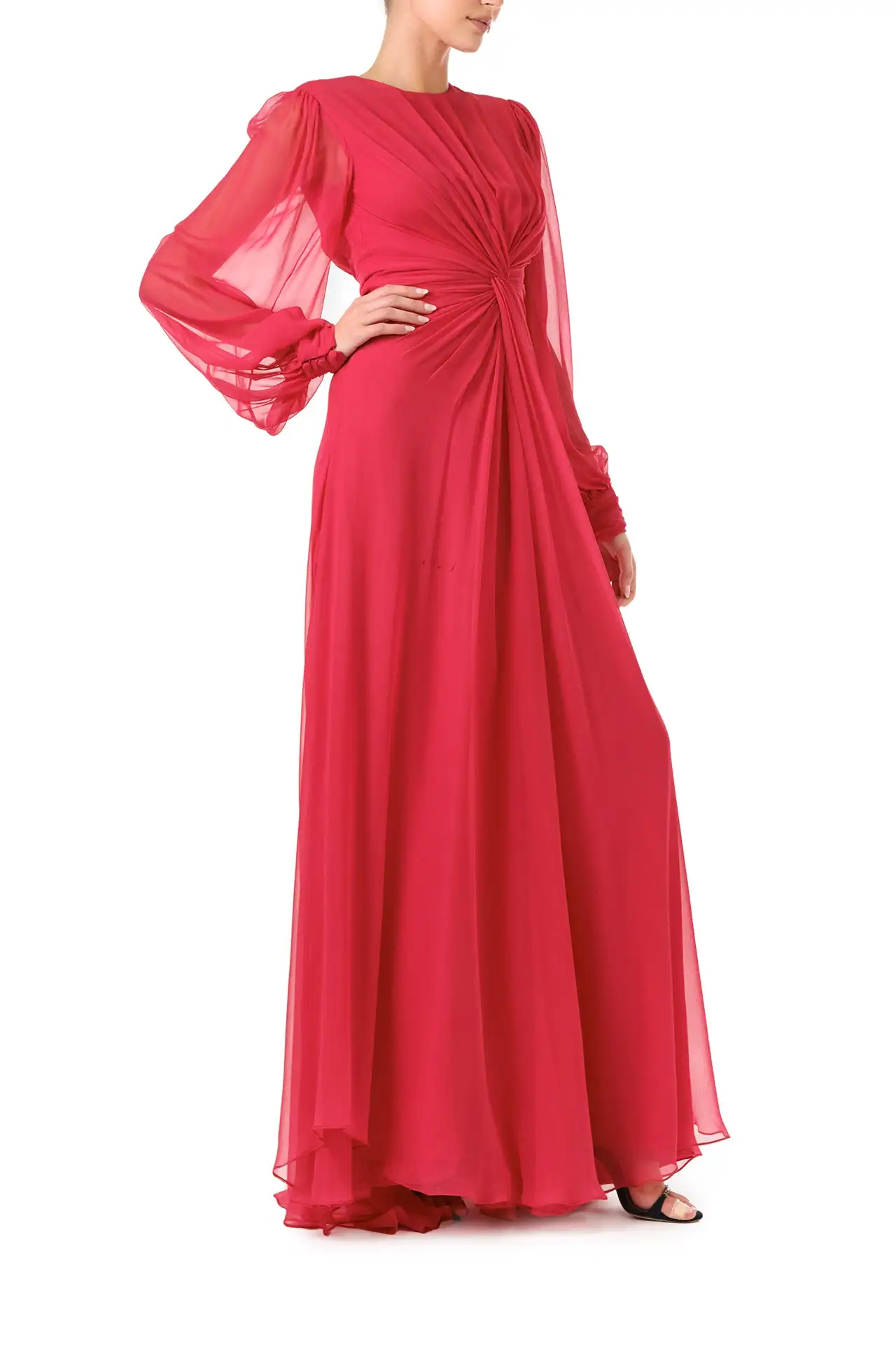 New Monique Lhuillier Dress Red Designer Handmade Dresses Long