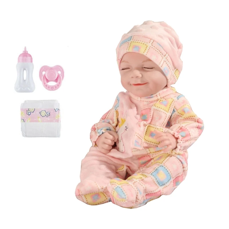 33cm Reborns Toddler Popular Realistic Girl with Bottle Diapers Pacifiers Soft Body High-quality Handmade Dropshipping