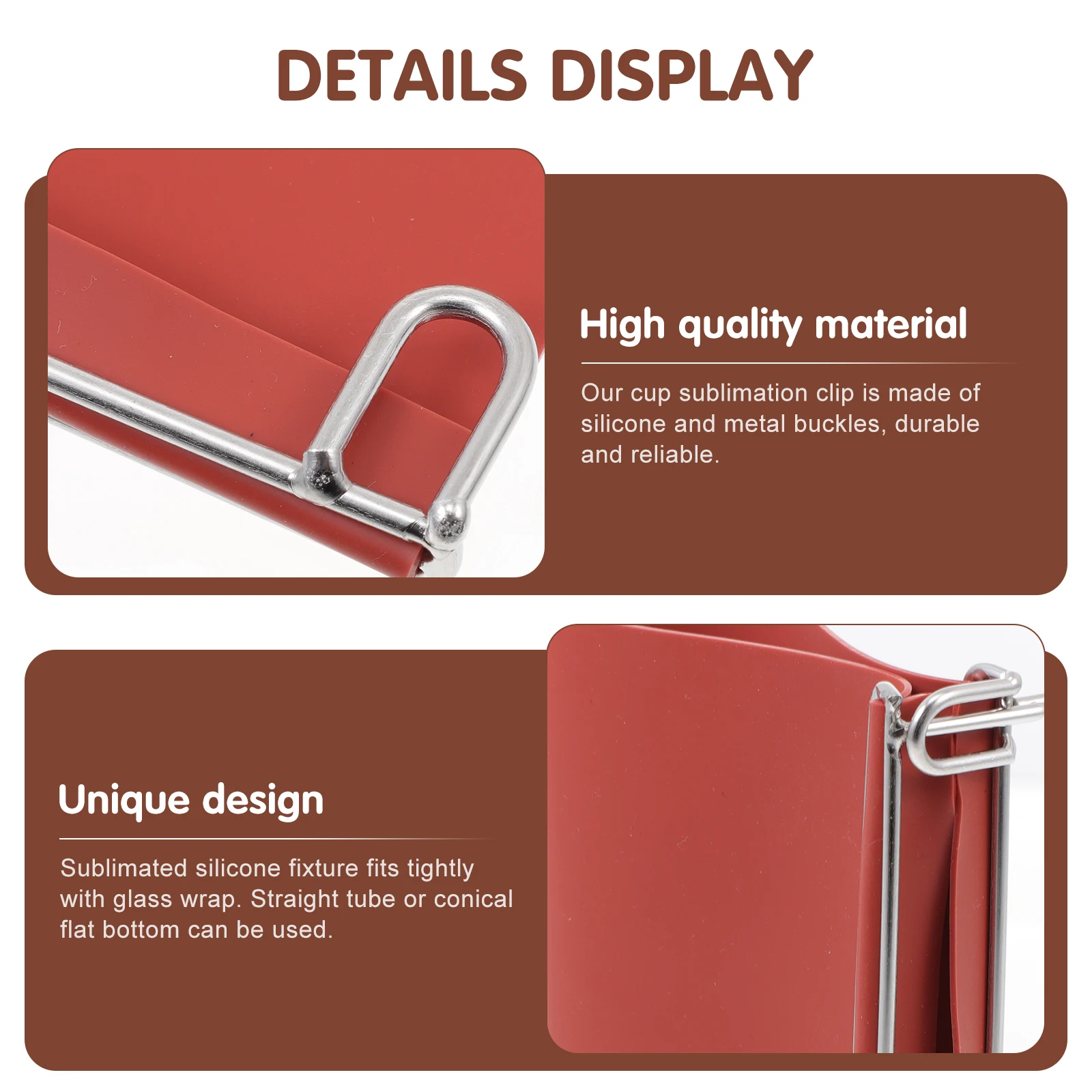 

1pc 3D Sublimation Silicone Clamp Fixture Tool Heat Resistant Cup Clip For Printing Fit Straight Conical Flat Bottom