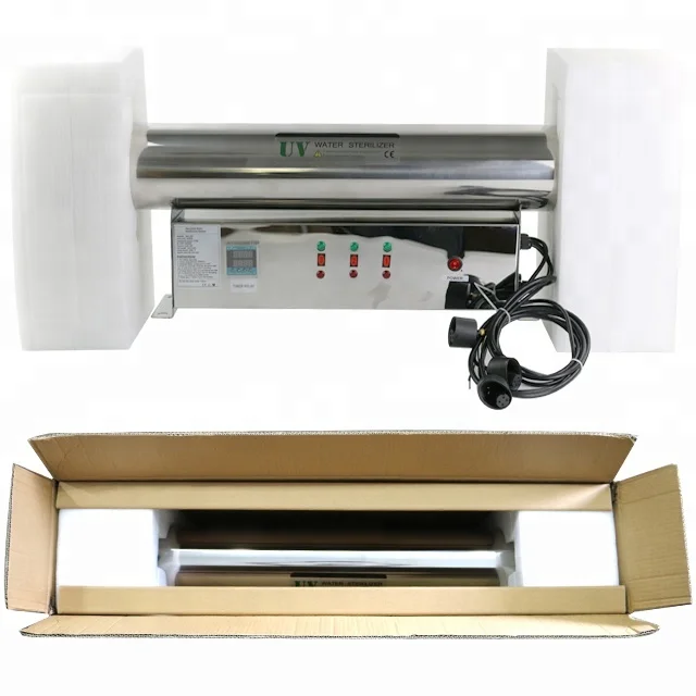 نظام معالجة المياه بالأشعة فوق البنفسجية من الفولاذ المقاوم للصدأ 304 36GPM 12T/H 165W كفاءة عالية للتنقية والعقيم