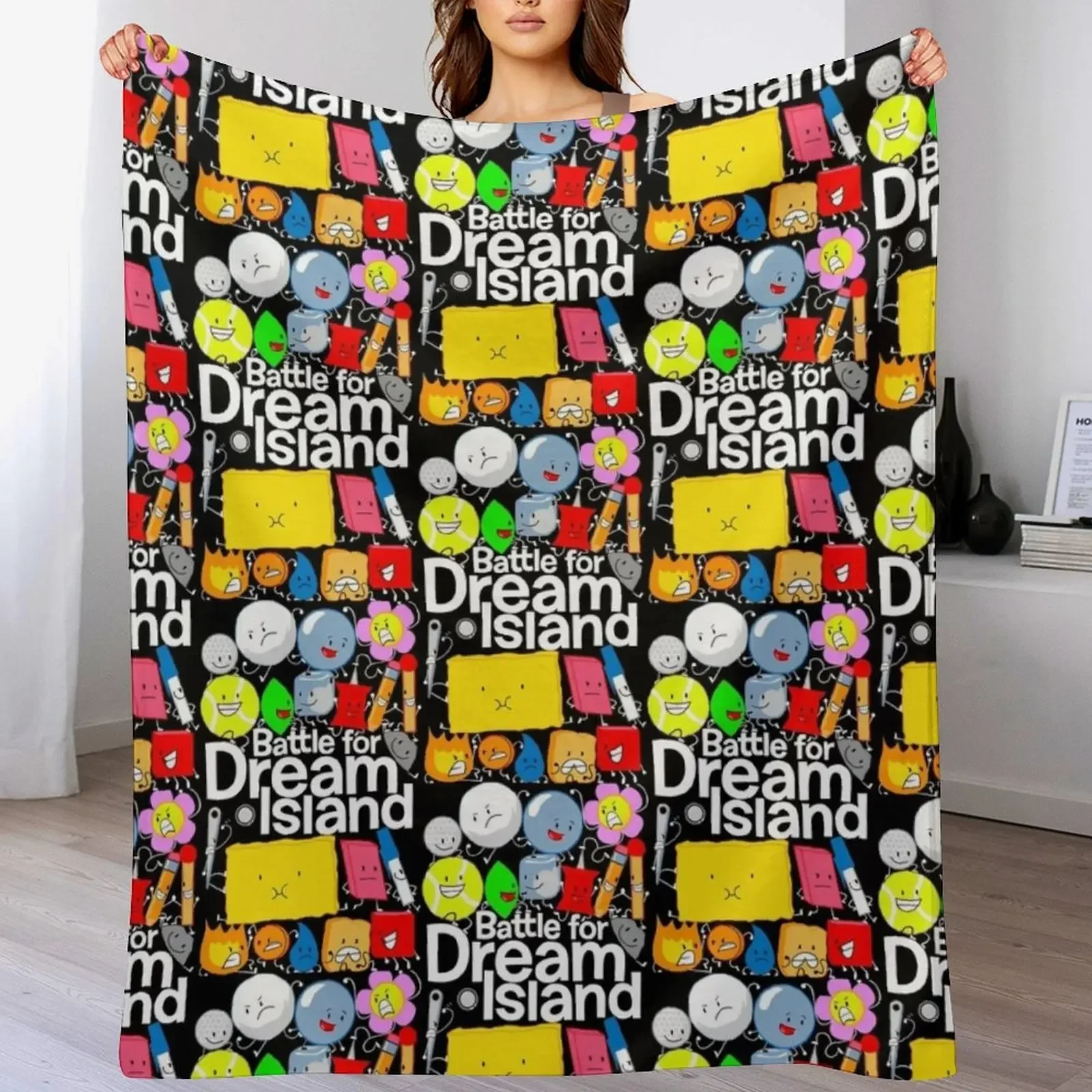 

Battle for Dream Island Throw Blanket Travel Size Cozy Blanket for Plane Train