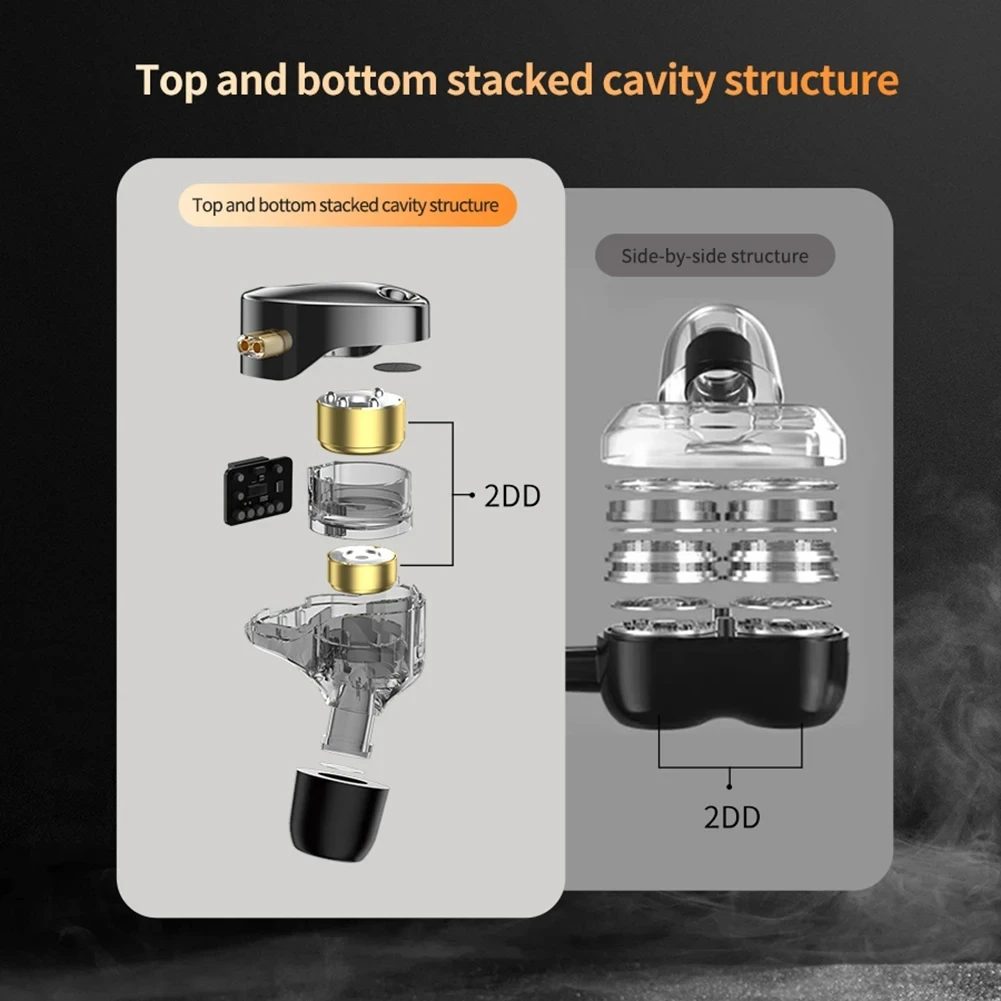 سماعات أذن سلكية KZ Castor مزودة بمحركين ديناميكيين لتحسين جودة الصوت وتوازن الصوت القابل للضبط وإلغاء الضوضاء للموسيقى