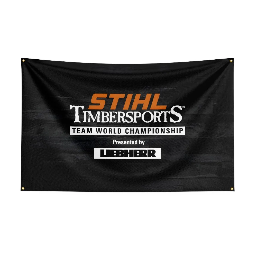 Bannière d\'impression numérique en polyester pour la décoration, série Stihl Timbersports, sensation, 3X5 Federation