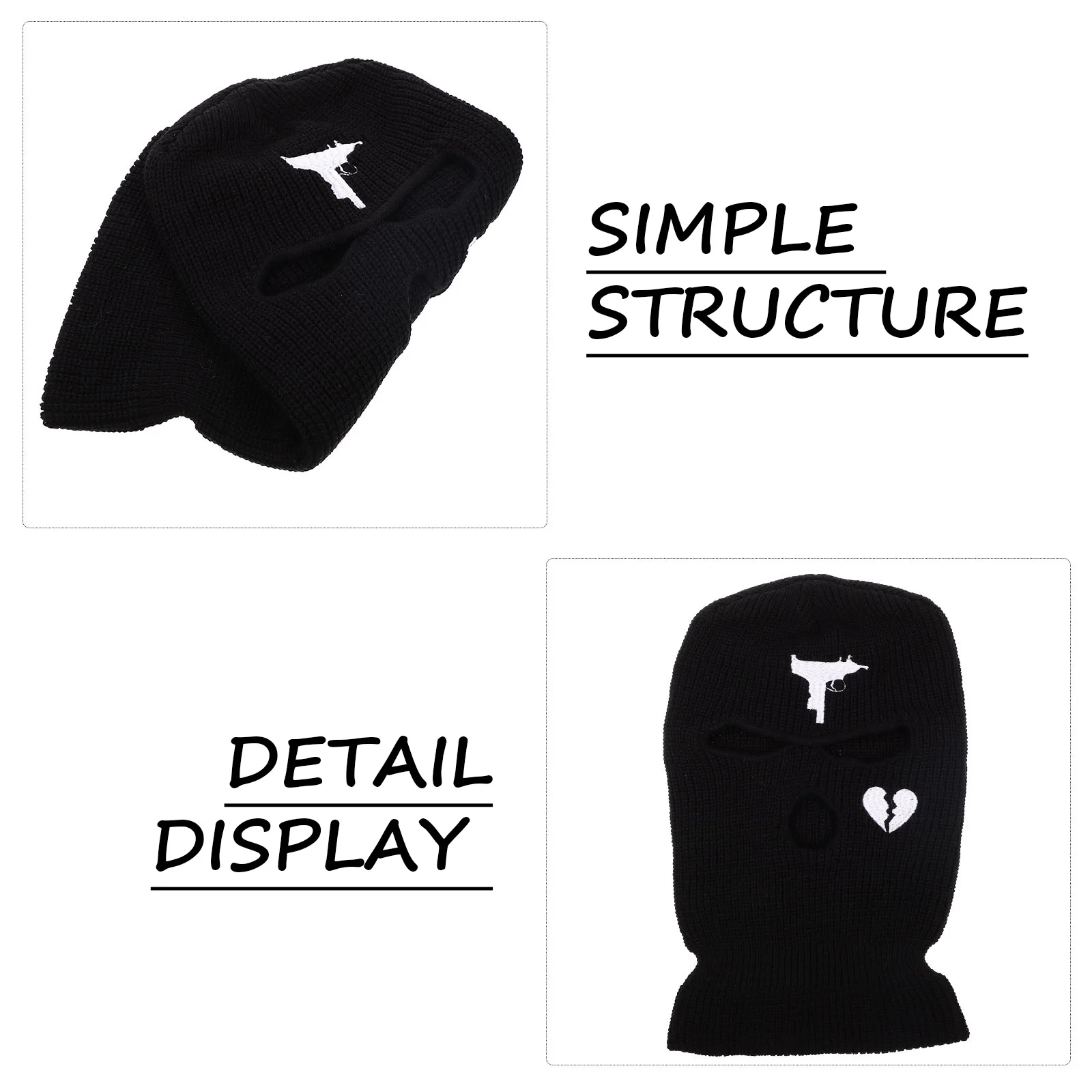 

Skiing Mask Acrylic Warm Breathable Face Cover Full Protection Comfortable Nose Eyes Hat Winter Outdoor Headgear