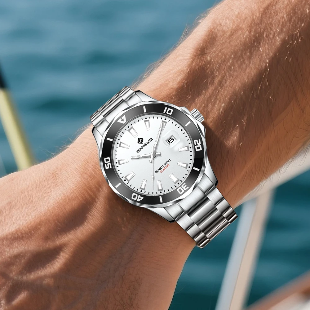 LIGE ใหม่นาฬิกาผู้ชายแบรนด์หรูธุรกิจนาฬิกาส่องสว่างกันน้ำชายนาฬิกาปฏิทินผู้ชายนาฬิกาข้อมือควอตซ์-