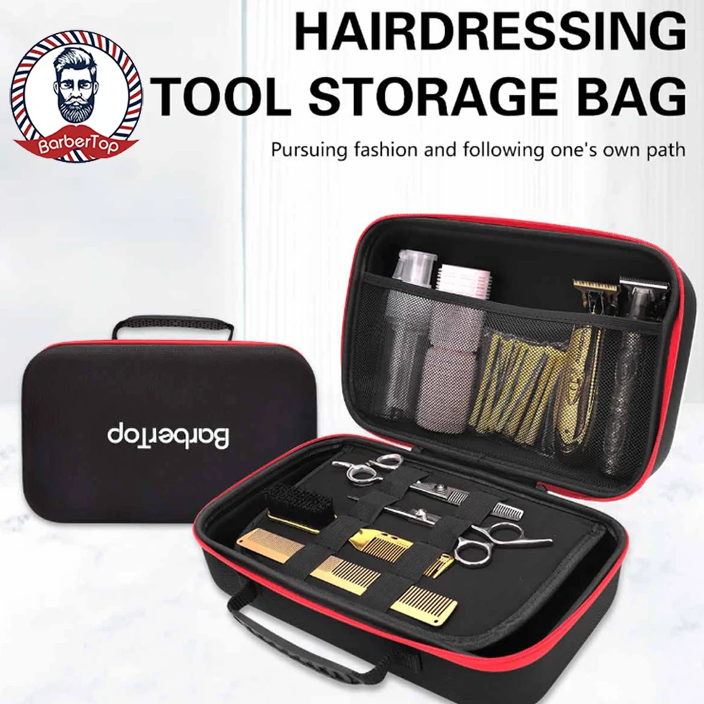 

Barbertop Waterproof Hair Scissors Bag - Travel Makeup Case Hairdressing Comb Tools Storage Suitcase Supplies