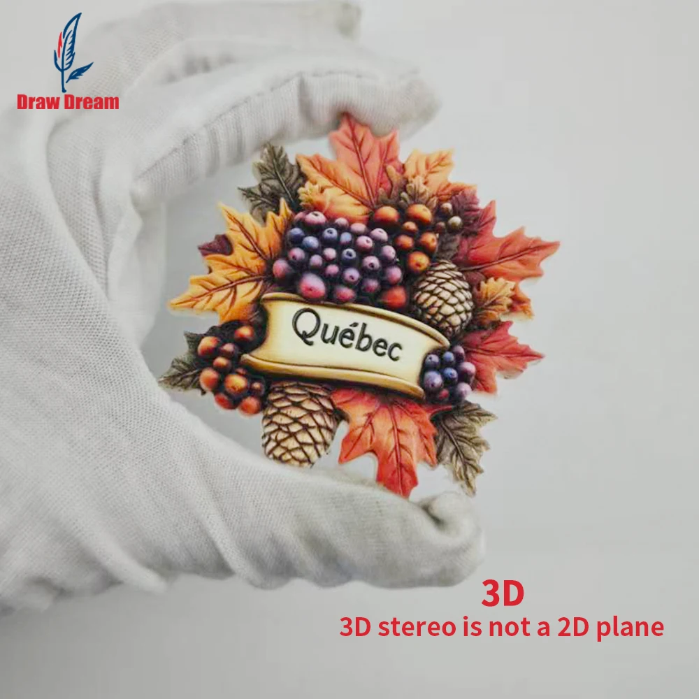 1Pc Quebec Fridge Magnet, World Travel Souvenir Collectible, Suitable for Home and Office Decoration, Personalized Exclusive Travel Souvenir Magnetic Fridge Magnet, Home Decor, Kitchen, Room, Office, Cabinet Crafts, Gifts, Holiday Souvenirs, Exquisite Small Gifts