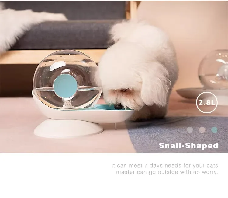 Cat water dispenser, pet snail bubble flow water dispenser, non plugged  automatic