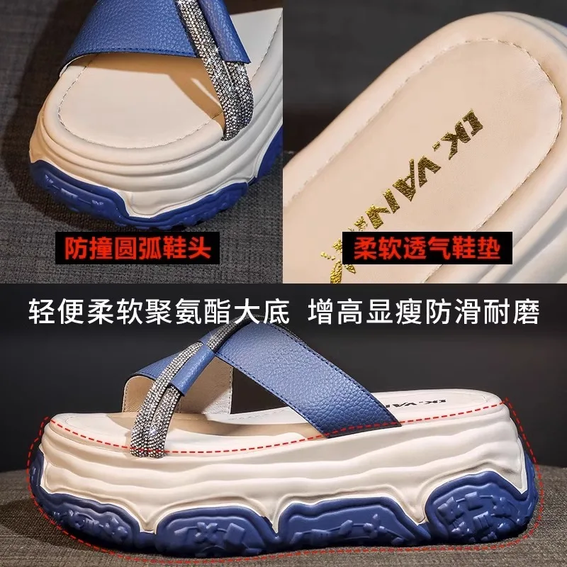 Female Shoes House Slippers Platform Luxury Slides Med Summer Clogs Woman 2024 Designer Soft Beach Flat Microfiber Casual Bonded