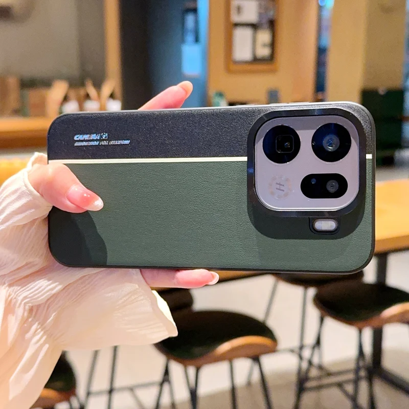 For OPPO Find X9 Pro Case New Fashion Fluorescent Color Matching Leather Ultra-thin Anti-fall Cover For Find X9 Funda