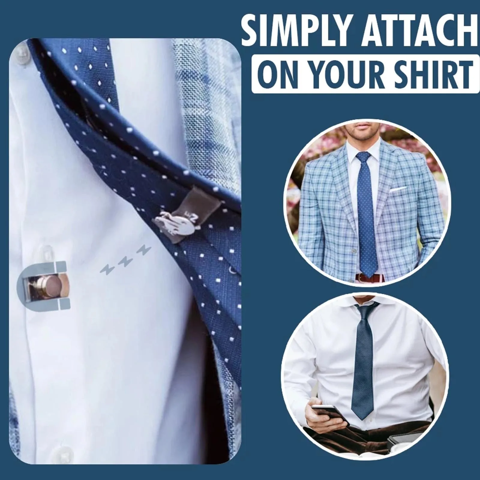 1Pc Tie Stay คลิปแม่เหล็กที่มองไม่เห็นสแตนเลส Anti-Wrinkle Cufflinks Anti-ลอยและ Anti-Swing tie ผู้ถือคลิป