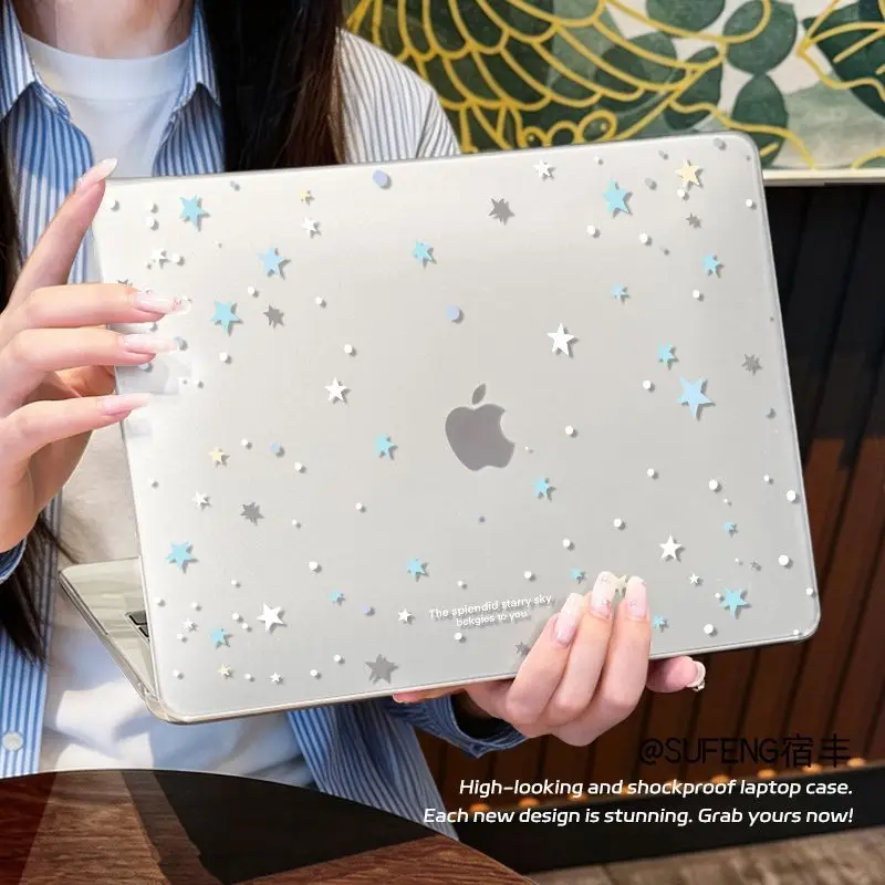 Full Screen Stars Case for Macbook Neo 13 2026 Air 15 M4 M3 Hard Cover for Mac Book Pro 14 M1 M2 M5 14 16 Sleeve Accessories Y2K