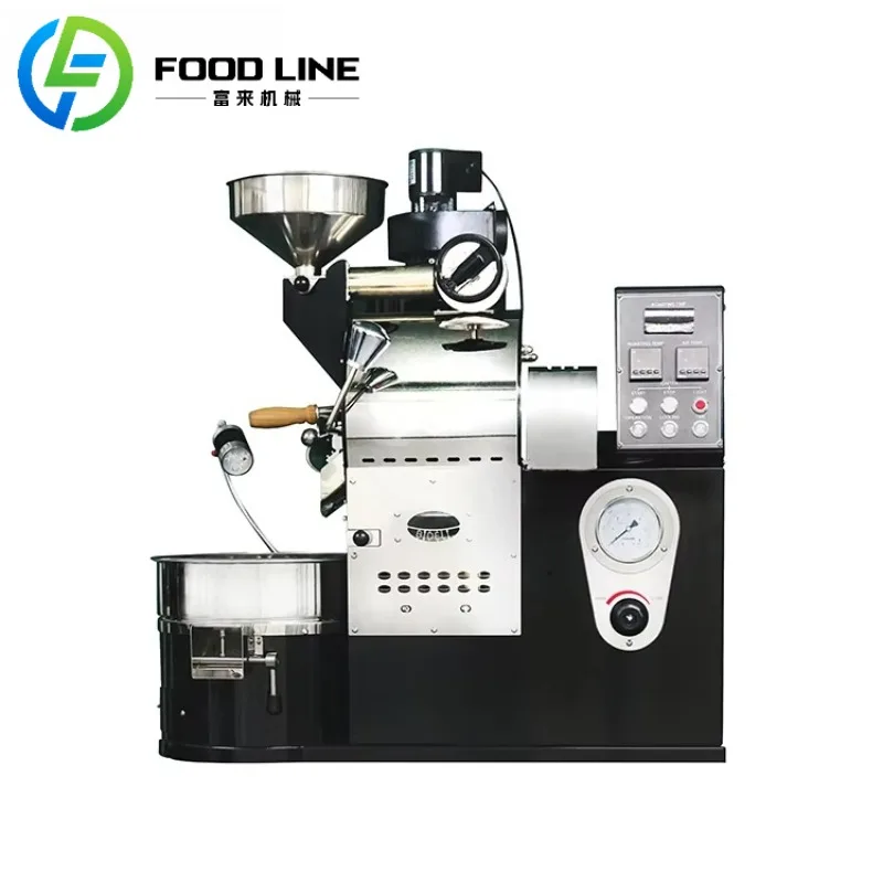 ماكينة تحميص حبوب البن التجارية 3 كجم، ماكينة تحميص أسطوانة التحكم اليدوي للاستخدام الاحترافي