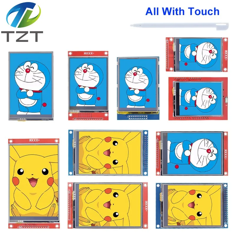 Imagem -03 - Spi Tft Lcd Painel de Toque Módulo Porta Serial Display Led Branco Pbc Ili9341 240x320 2.4 2.8 3.2 3.5 4.0