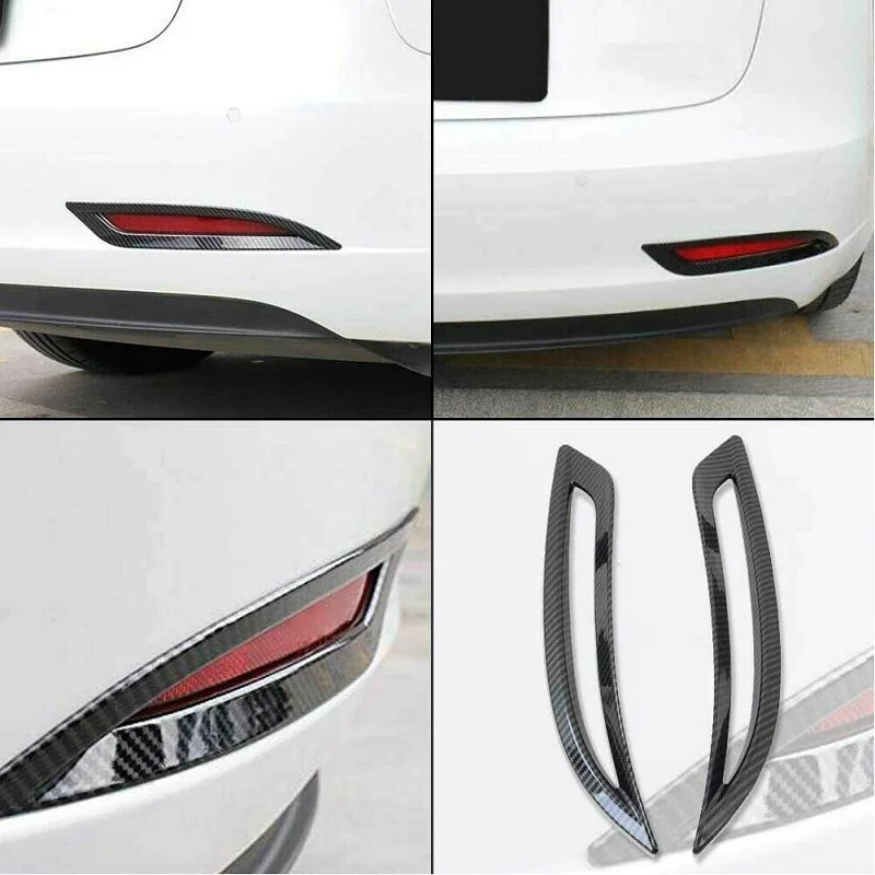 

2PCS Chrome Rear Fog Light Foglight Lamp Ring Frame Cover Trim For Tesla Model 3 2017-2021