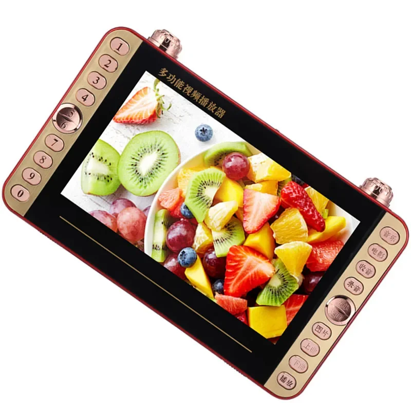 Portable Dual Speaker 10 Inch HD LCD Screen Video Machine TF Card U Disk MP3 Audio Player E-book FM Radio Stereo Sound USB MP4