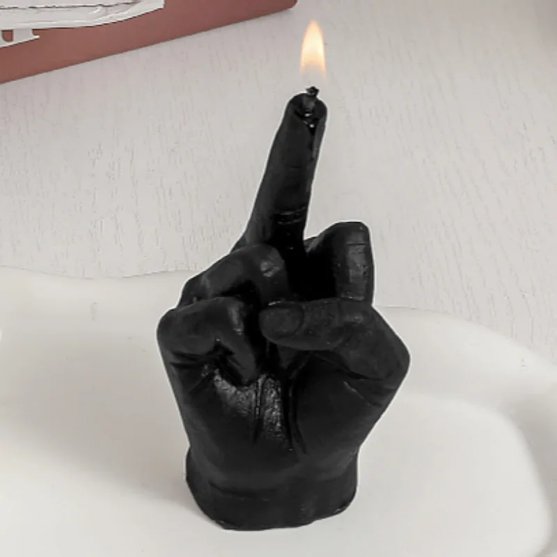 Creative Aromatherapy Candles Middle Finger Yeah Shaped Gesture Scented Candles Niche Home Decoration Ornaments Birthday Gifts