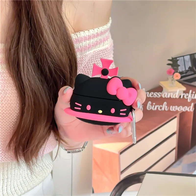 Kawaii HelloKitty Bluetooth Protective Case Sanrio Anime Cartoon Red Earphone Case Suit for Airpodspro2 AirPods1/2