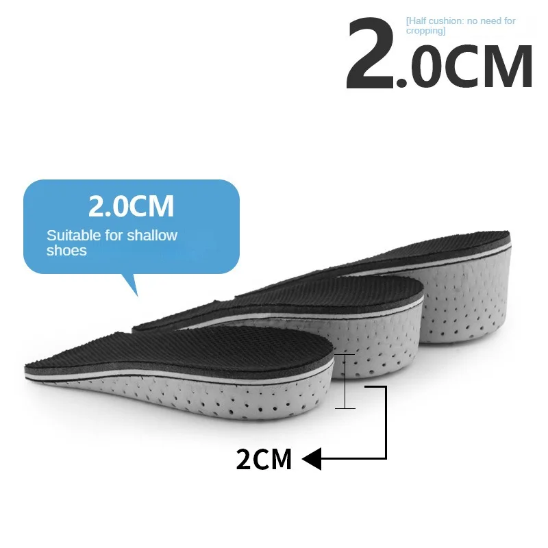 1 Pair Invisible Inner Booster Insole Full Cushion EVA Breathable Increase Semi-padded Insole Elevator Insoles for Unisex