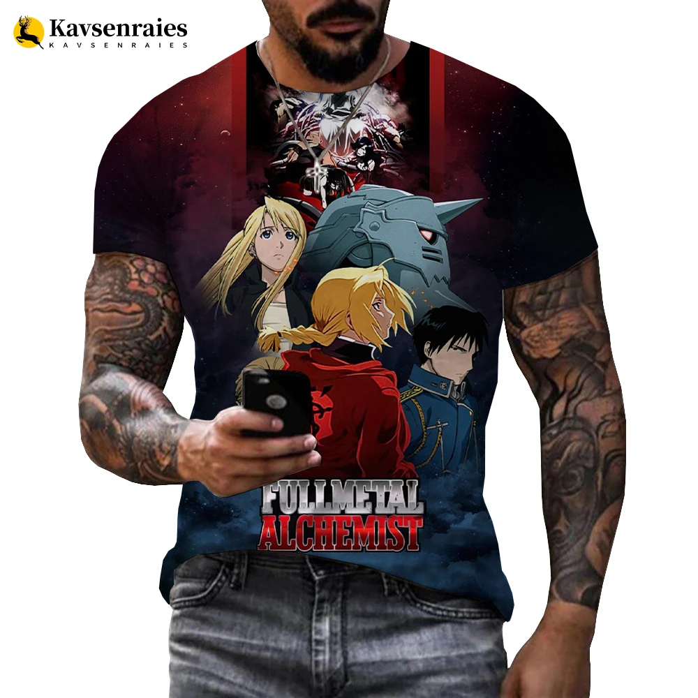 

Fullmetal Alchemist Brotherhood T Shirt Men/women 3D Printed T-shirts Casual Harajuku Style Tshirt Streetwear Tops 6XL