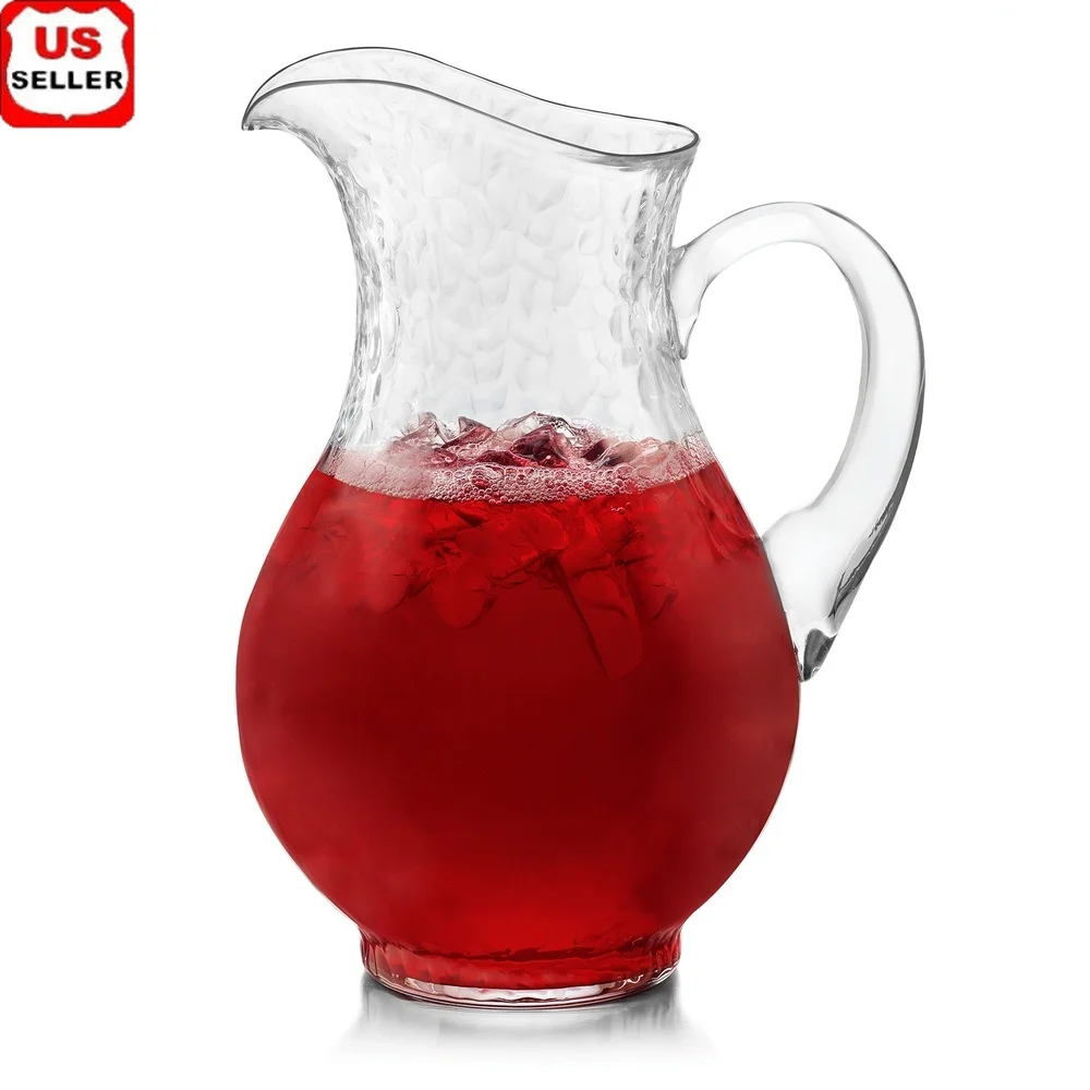 

Стеклянный кувшин Юкатан, 86,9 унций, замороженные напитки, уникальный узор с рябью, только для мытья рук, без свинца, идеальные вечеринки