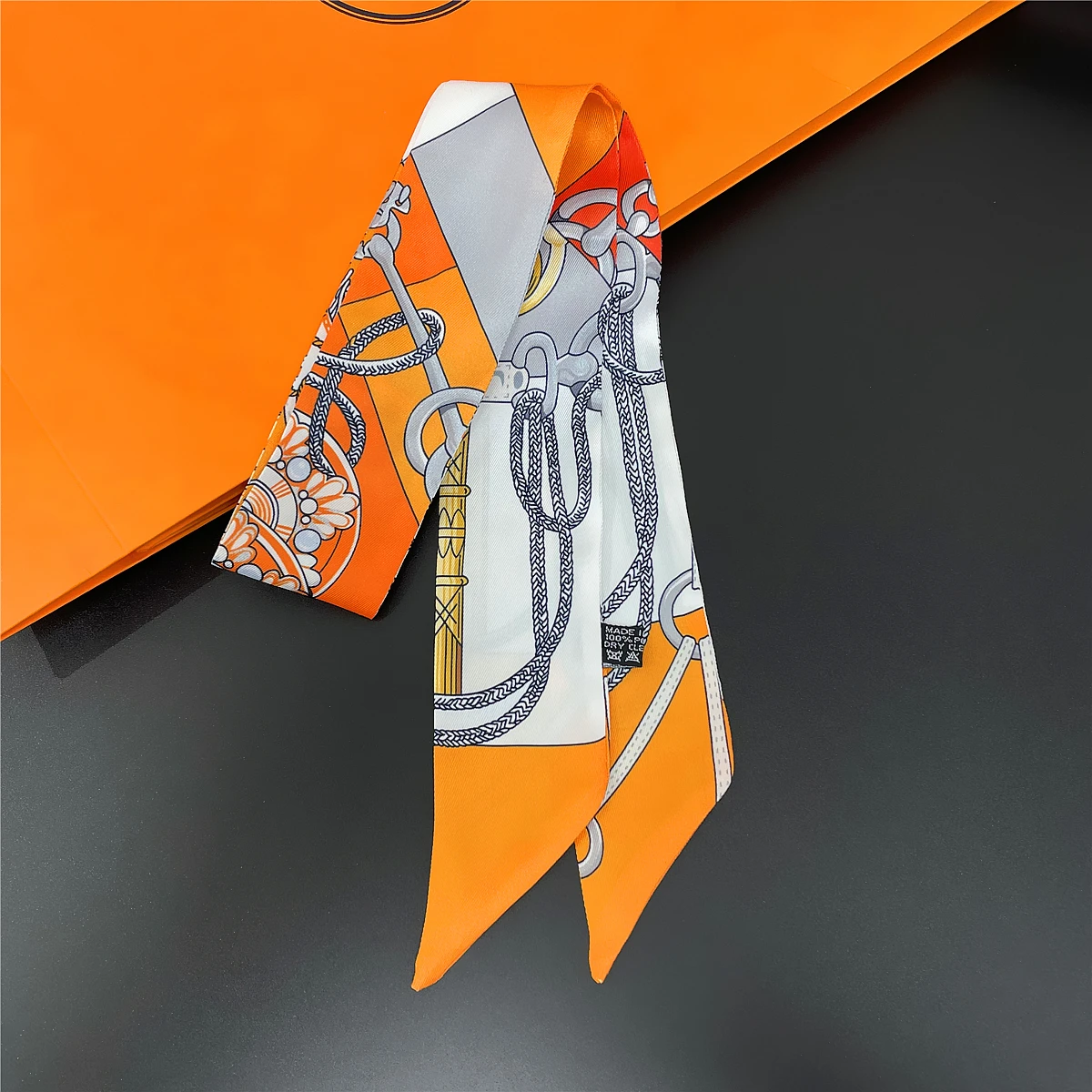 Women Scarf 2024 New Brand Design Luxury Twill Silk Scarf Fashion Headband Foulard Skinny Hair Bag Scarves Neckerchief