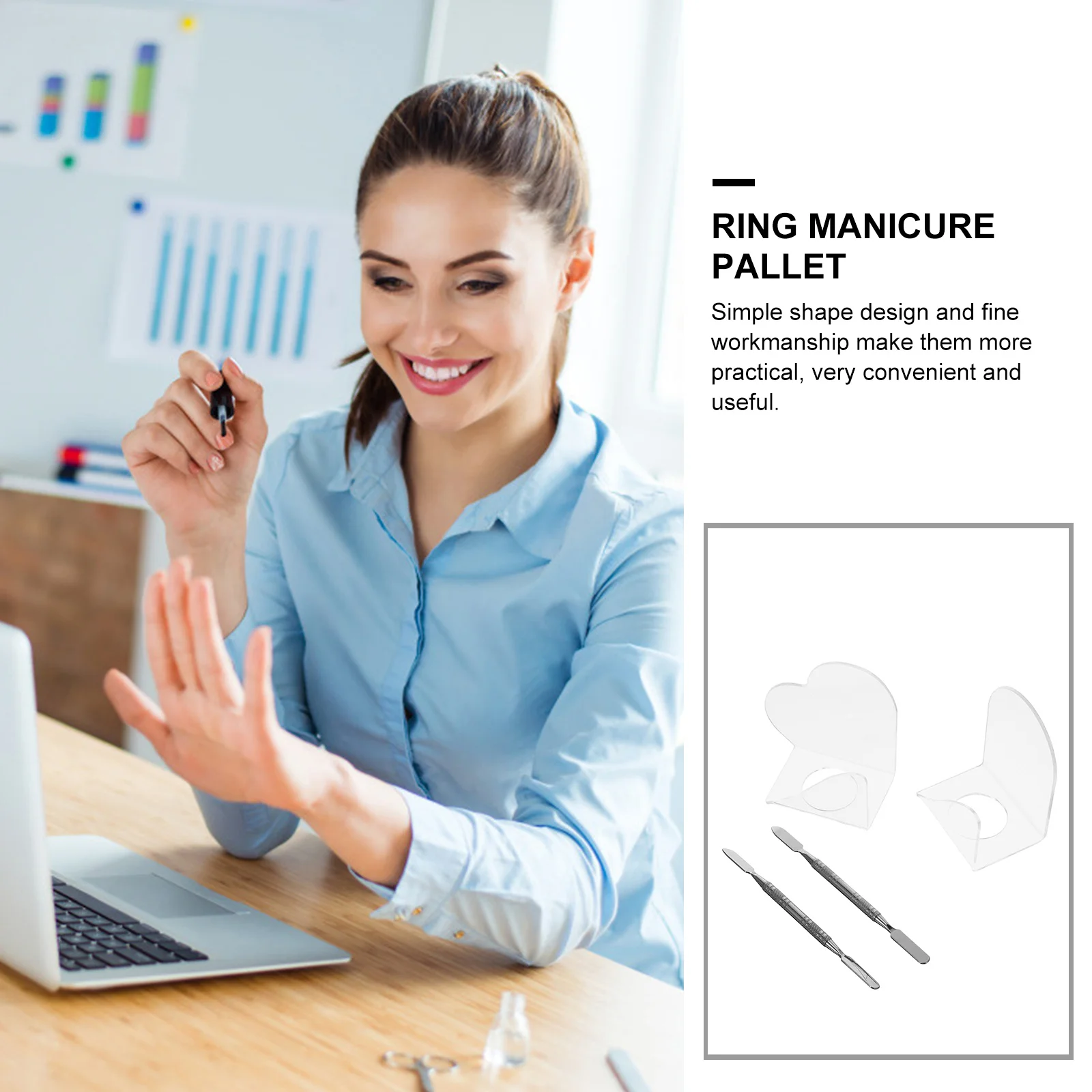 

2Sets Liquid Foundation Mixing Acrylic Curved Finger Hole Color Mixing Boards Beauty Liquid Foundation Palette