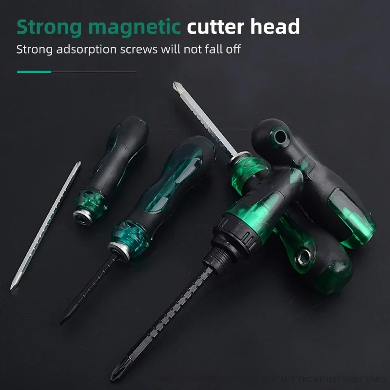 Multipurpose Dual Purpose Adjustable Length Magnetic Cross Household Non Slip Screwdriver Screw for Repair Hand