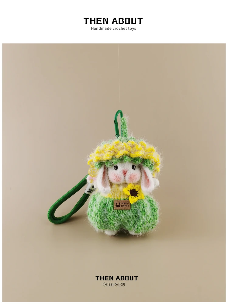 Sunflower Sugar Rabbit Doll Bag Charm Keychain High-End Gift Teacher Cartoon Animal Pattern Brand Unbranded Spring 2025