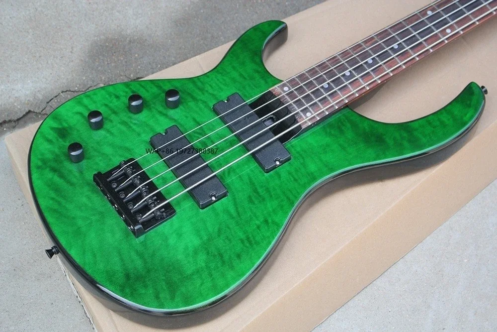 Left Handed Green Bass 5 Strings Electric Bass Guitar Profetional Bass Guitar Bajo Electrico