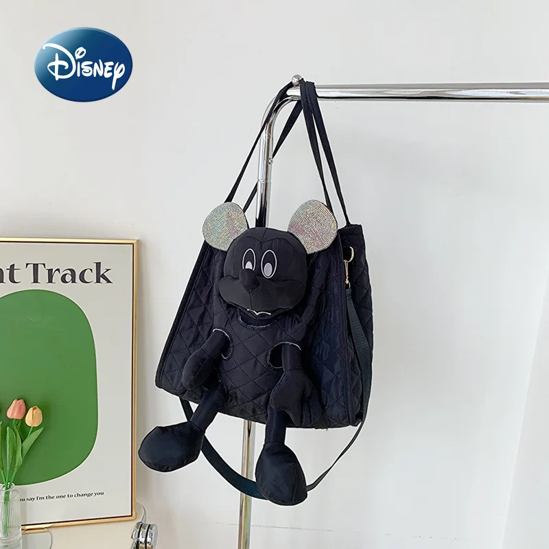 Disney-Bolso de mano de Mickey para mujer, bolso de mano de marca de lujo a la moda, de gran capacidad, de viaje