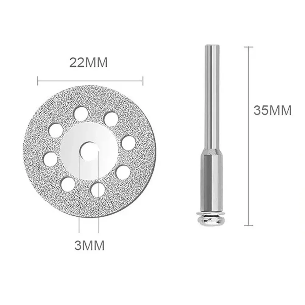 10Pcs 22mm Diamond Cutting Wheel With 3mm Mandrel Circular Saw Blade Cutting Disc Abrasive Grinding Wheels Power Tool Access