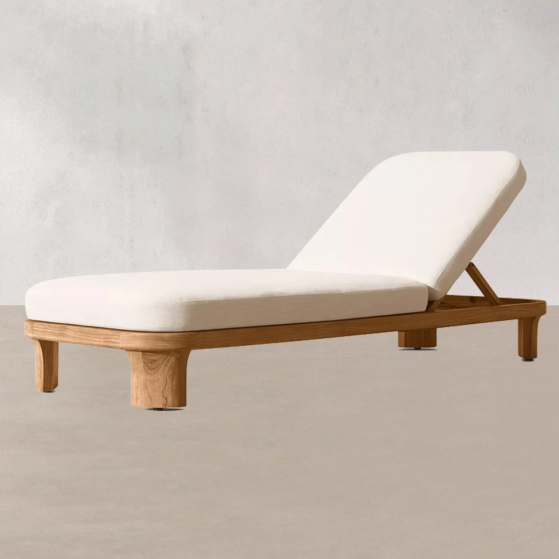 

Modern Designer Teak Wood Sun Loungers Durable Outdoor Sofa Bed And Sunbeds For Hotels Villas