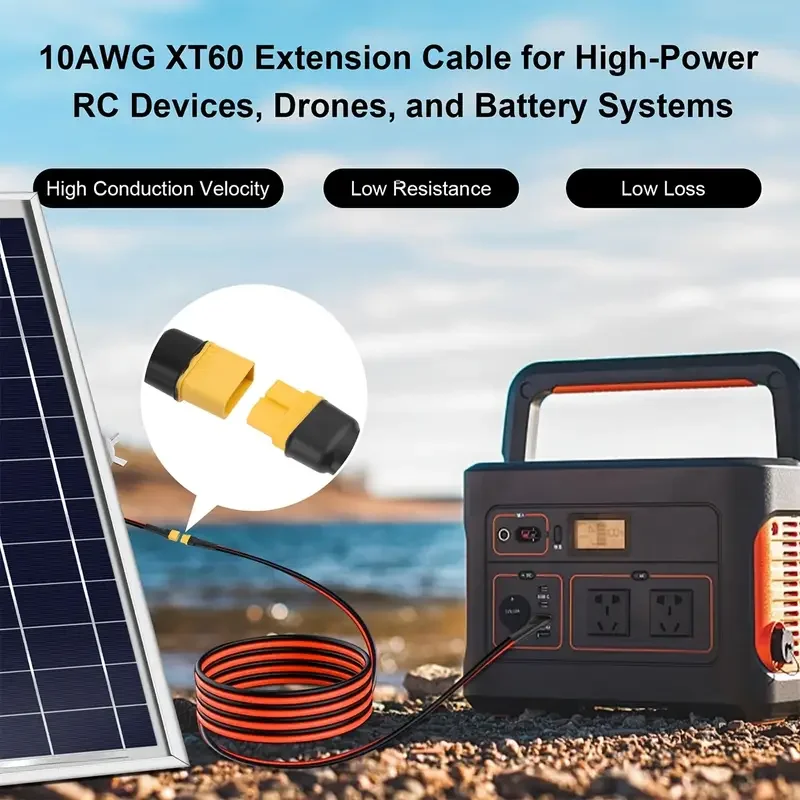كابل محول XT60 ذكر إلى Anderson SB50 - 0.6 م/2 قدم 2 م/6.6 قدم، 36 فولت آمن، متين مقاوم للطقس لمقطورة التخييم RV #3