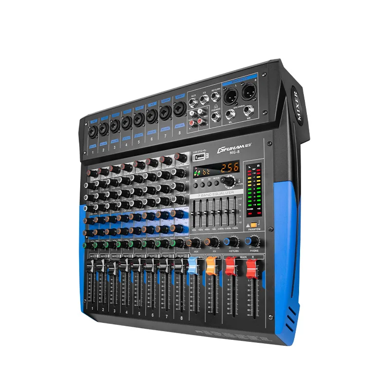 8-16 Channel Mixer, Reverb Effects, Home Stage, Bluetooth USB, Equalizer, Audio Mixing Console