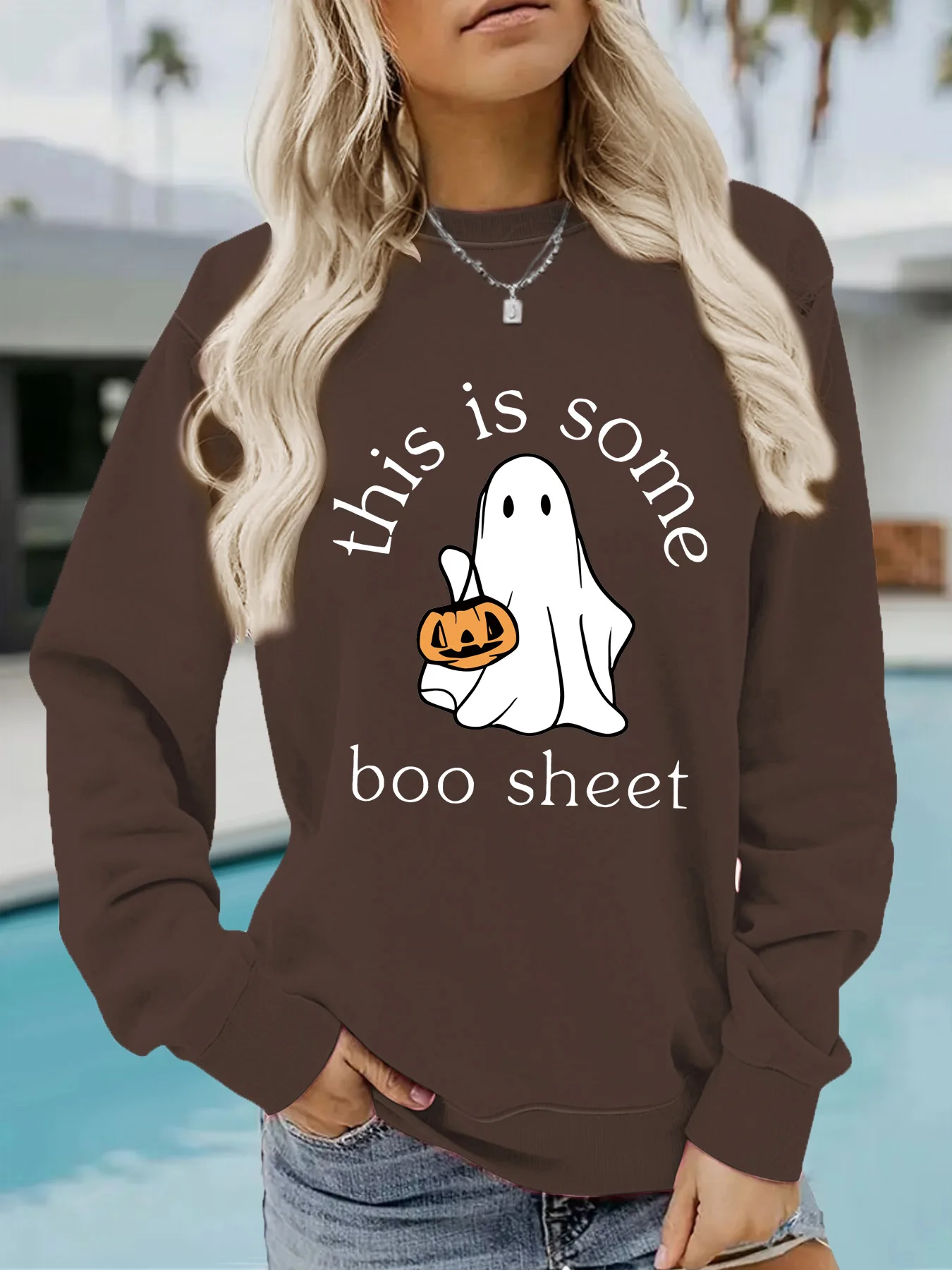 BKLD Autumn And Winter Women Clothing Casual Long Sleeve Tops Round Neck Fashion Halloween Printed Pullover Sweatshirts
