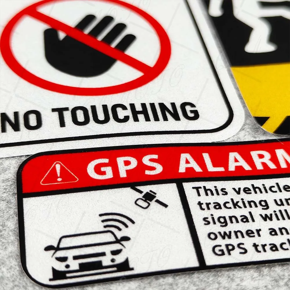 Reflective Motorcycle GPS Tracking Alarm Sticker Waterproof PVC Decal Scooter Helmet Guitar Bicycle Laptop Luggage Car Graffiti