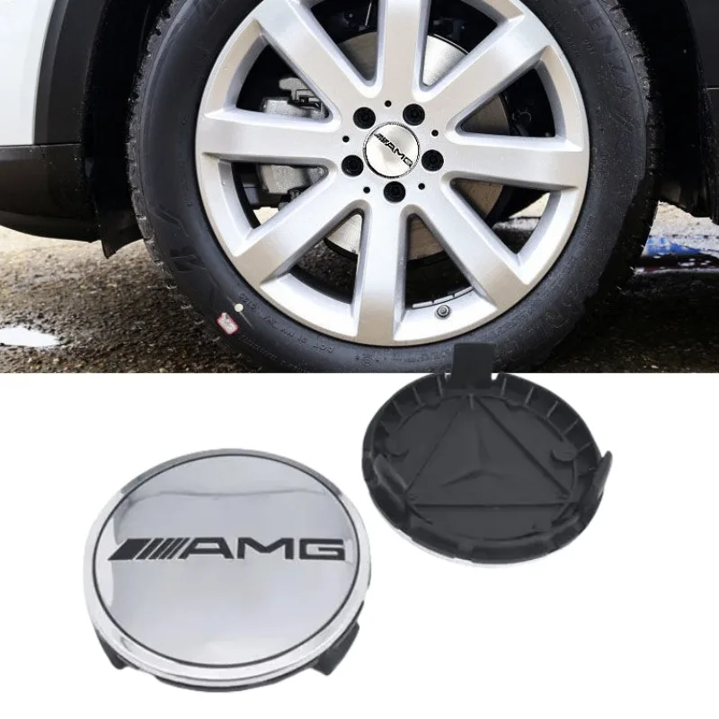 

4 pieces 75mm Car Wheel Center Hub Caps Cover for Mercedes-Benz A/B/C/E/S/GLA/CLS Class C200L GLC GLK CLA decorate Accessories